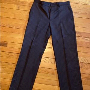 Brown pinstriped dress pants